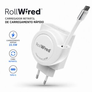 RollWired: Carregador retrátil de carregamento rápido